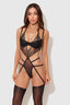 EDEN EMBROIDERED LACE TEDDY BLACK / S
