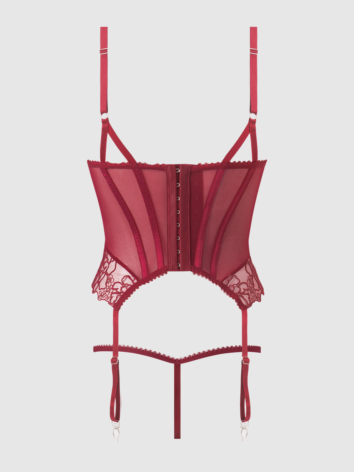 EDEN EMBROIDERED LACE BUSTIER & G-STRING SET