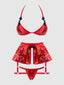 DRAGON 3 PIECE BRA SET RED / S