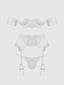BRIDAL SATIN & LACE STRAPLESS BRA, GARTER BELT & TANGA SET
