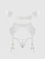 BRIDAL SATIN & LACE STRAPLESS BRA, GARTER BELT & TANGA SET