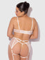 ROSALIE EMBROIDERED LACE OPEN-CUP BRA, GARTER & G-STRING SET