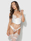 BRIDAL SATIN & LACE BUSTIER SET IVORY / S
