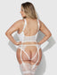 BRIDAL SATIN & LACE BUSTIER SET IVORY / S