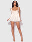 ROSALIE SATIN & EMBROIDERED LACE BABYDOLL & G-STRING SET