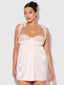 ROSALIE SATIN & EMBROIDERED LACE BABYDOLL & G-STRING SET