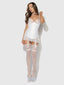 BRIDAL SATIN & LACE CHEMISE SET IVORY / S