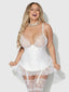 BRIDAL SATIN & LACE CHEMISE SET IVORY / S