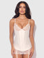 ROSALIE SATIN & EMBROIDERED LACE CHEMISE & G-STRING SET