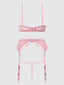 BLAIR SATIN & LACE BRA, GARTER & G-STRING SET