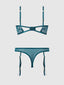 NOVA BLACKLIGHT BRA SET JADED BLUE / S