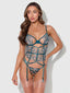 NOVA BLACKLIGHT BUSTIER SET JADED BLUE / S