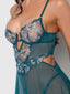 NOVA BLACKLIGHT BABYDOLL SET JADED BLUE / S