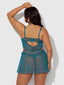 NOVA BLACKLIGHT BABYDOLL SET JADED BLUE / S