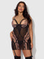 NOVA BLACKLIGHT CHEMISE SET BLACK / S