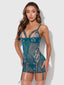 NOVA BLACKLIGHT CHEMISE SET JADED BLUE / S