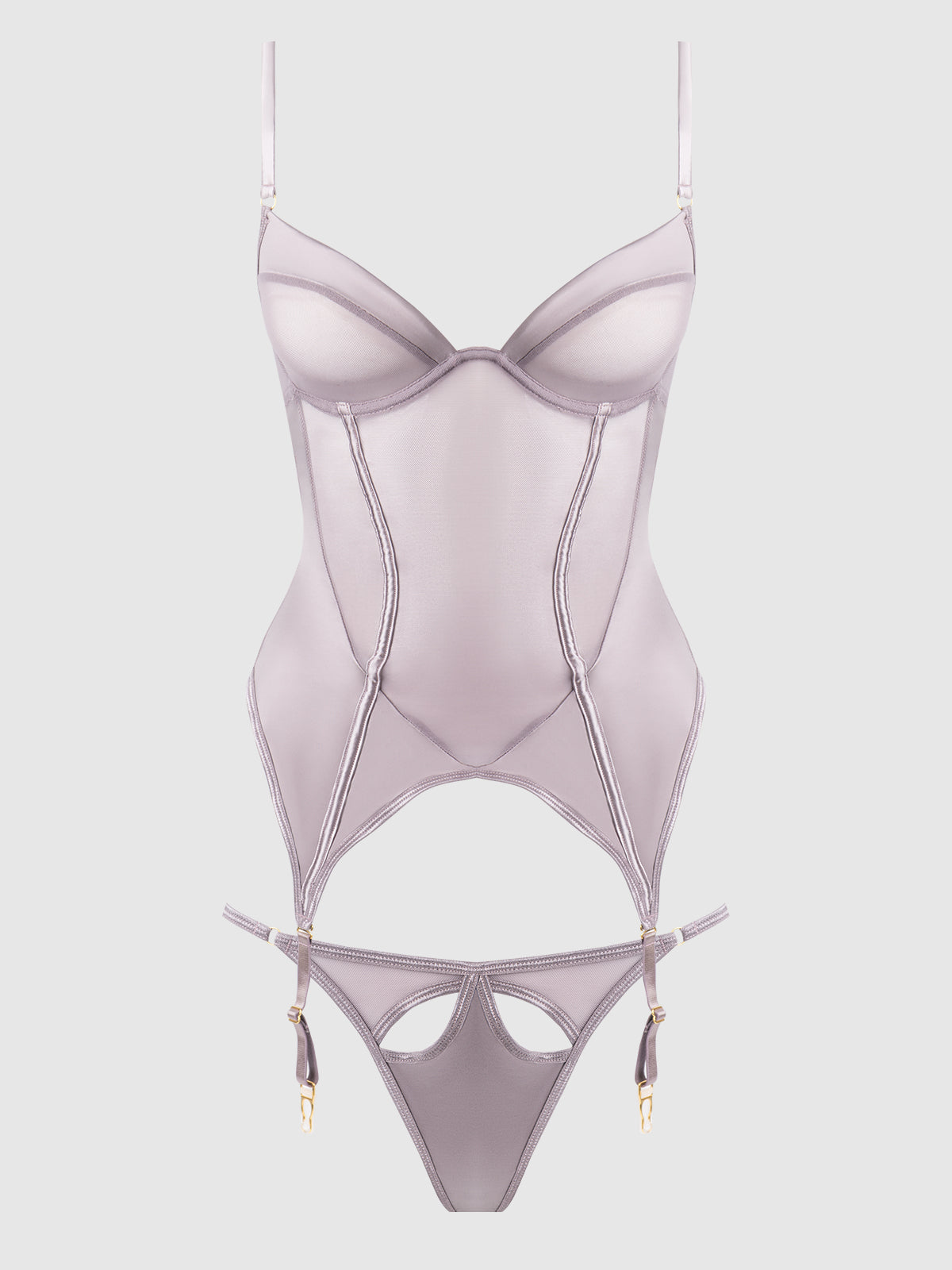 RAQUEL BUSTIER SET DARK ROSE / S