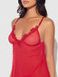 ASHLEY ALEXISS LACE & MESH BABYDOLL & G-STRING SET