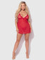 ASHLEY ALEXISS LACE & MESH BABYDOLL & G-STRING SET