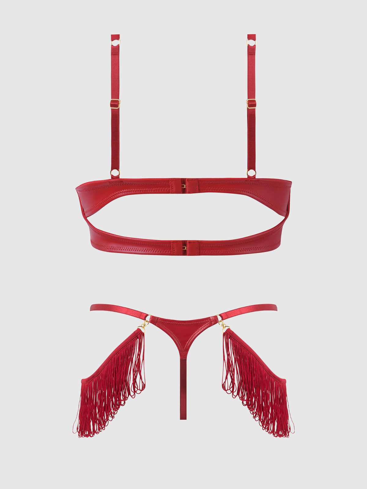 PHOENIX 2 PIECE BRA SET CRIMSON RED / S