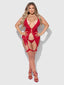 PHOENIX CHEMISE SET CRIMSON RED / S