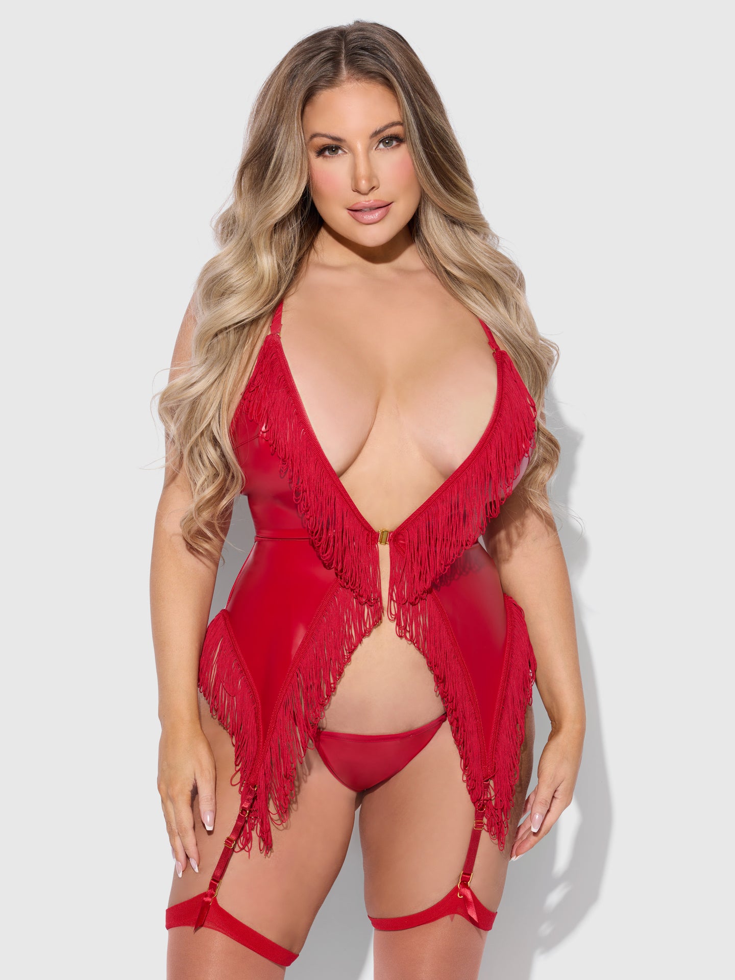 PHOENIX CHEMISE SET CRIMSON RED / S