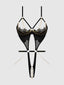 EVE LACE & CHAIN OPEN CUP & CROTCHLESS HARNESS TEDDY
