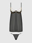 EVE LACE, CHAIN & MESH OPEN CUP BABYDOLL & G-STRING SET