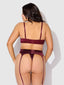 BRIGETA SATIN DEEP PLUNGE PUSH UP BRA, GARTER & THONG SET
