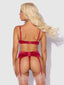 BRIGETA SATIN DEEP PLUNGE PUSH UP BRA, GARTER & THONG SET