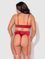 BRIGETA SATIN DEEP PLUNGE PUSH UP BRA, GARTER & THONG SET