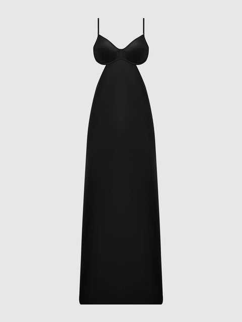 BRIGETA SATIN MONO WIRE LONG GOWN