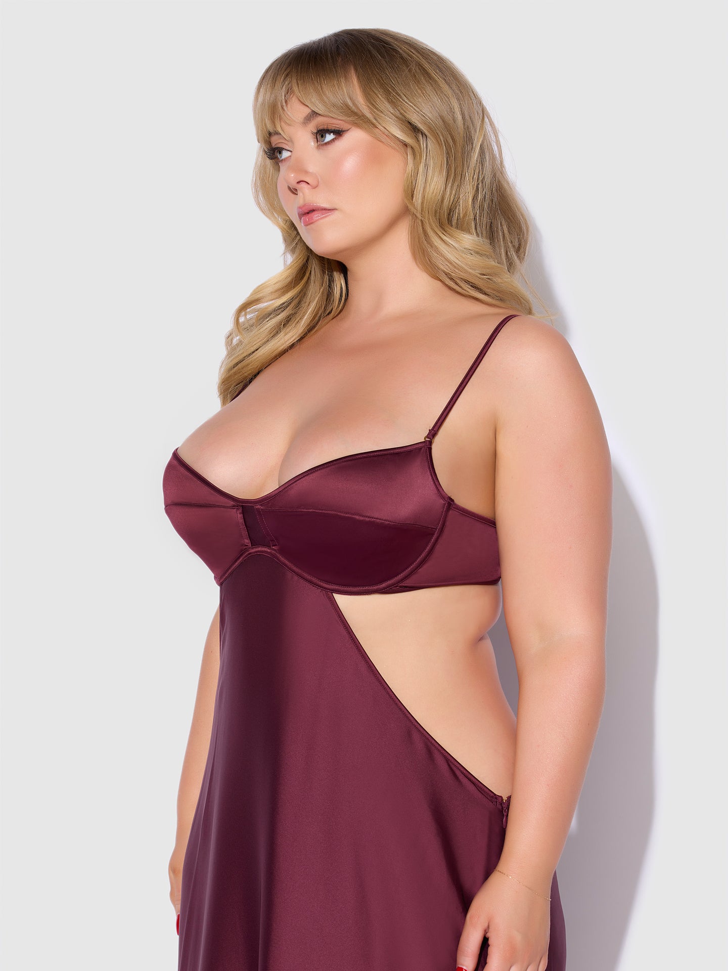 BRIGETA SATIN MONO WIRE LONG GOWN