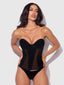 JULIET SATIN & MESH PLUNGE UNDERWIRE CORSET