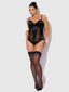 JULIET SATIN & MESH PLUNGE UNDERWIRE CORSET