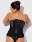 JULIET SATIN & MESH PLUNGE UNDERWIRE CORSET