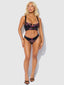 HARPER EMBROIDERED MESH & MICRO LONGLINE BRA & THONG SET