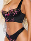 HARPER EMBROIDERED MESH & MICRO LONGLINE BRA & THONG SET