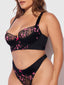 HARPER EMBROIDERED MESH & MICRO LONGLINE BRA & THONG SET