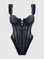 HARPER EMBROIDERED MESH & RUFFLE TEDDY