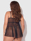 HARPER EMBROIDERED MESH DROP WAIST BABYDOLL & G-STRING SET