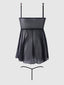 HARPER EMBROIDERED MESH DROP WAIST BABYDOLL & G-STRING SET