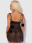 MARILYN MARABOU & MESH BABYDOLL & G-STRING SET