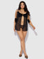 MARILYN MARABOU & MESH BABYDOLL & G-STRING SET