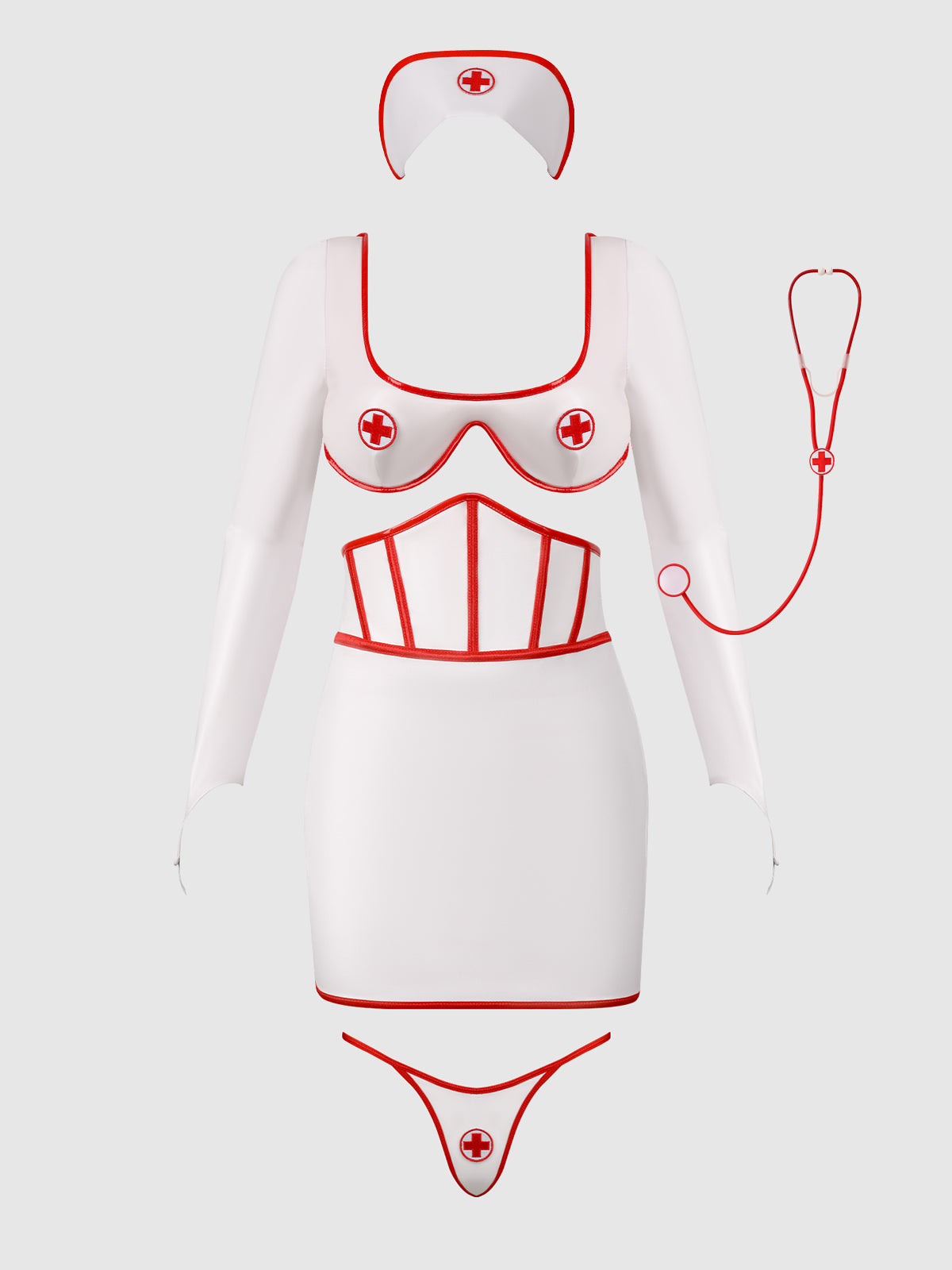 FIRST AID BRA TOP & OPEN BACK SKIRT SET