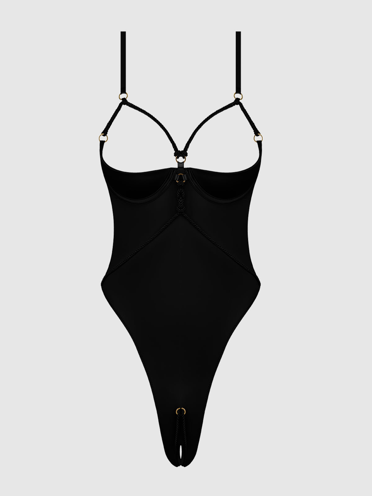 IRYNA SILKY MICRO & ROPE CROTCHLESS TEDDY