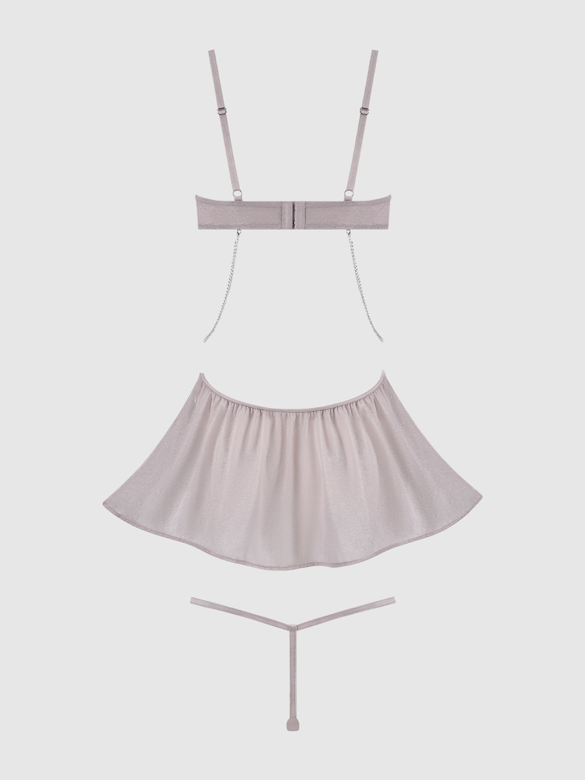 PRESLEY SHINE MESH & RHINESTONE BABYDOLL & G-STRING SET