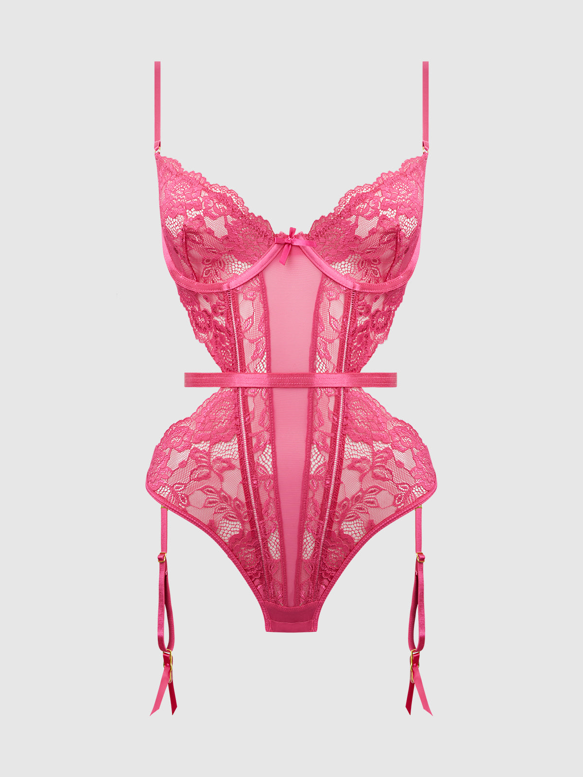 HARLOW LACE & MESH UNDERWIRE TEDDY