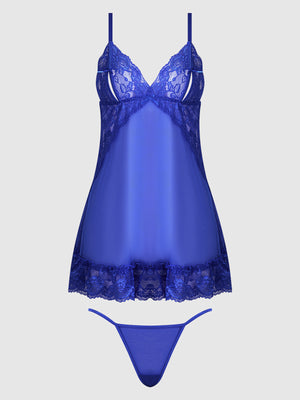 HARLOW LACE & MESH BABYDOLL & G-STRING SET