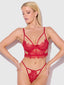 MILA EYELASH LACE STRAPPY LONGLINE BRA & TANGA SET
